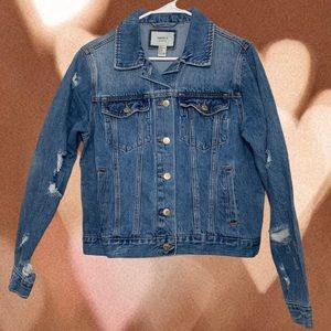 Forever 21 Distressed Premium Denim Jacket
